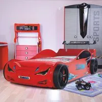 Eko Single Car Bed with Spoiler and LED - Red alternate view
