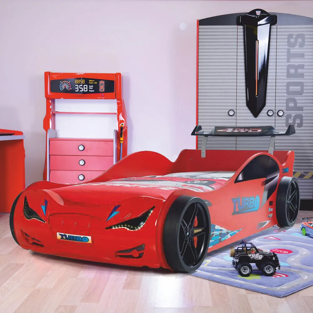 Eko Single Car Bed with Spoiler and LED - Red product