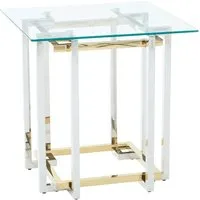 Elaina Side Table - Clear Glass, Stainless Steel alternate view