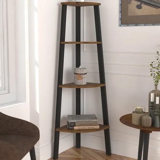 Elaina Corner Shelving Unit - Vintage Pine image