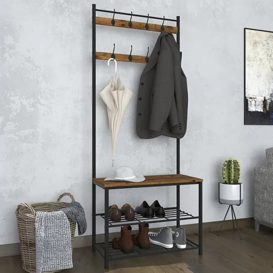 Elaina Hallway Storage Unit - Vintage Pine