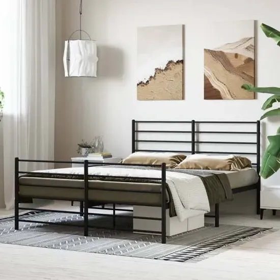 Eldon King Size Bed Frame - Black, Metal
