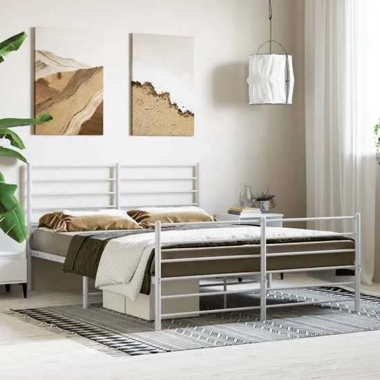 Eldon King Size Bed Frame - White, Steel product