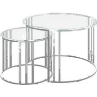 Eldon Round Nesting Coffee Tables - Clear, Glass