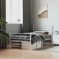 Eldon Single Bed Frame - White, Steel