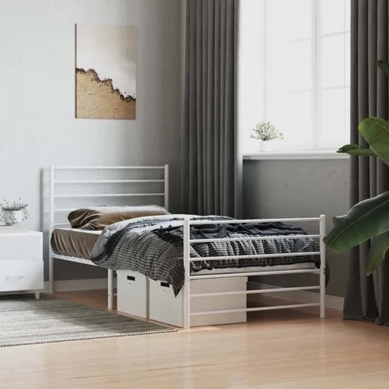 Eldon Single Bed Frame - White, Steel