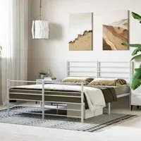 Eldon Small Double Bed Frame - White, Metal
