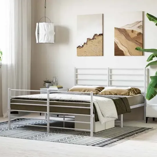 Eldon Small Double Bed Frame - White, Metal
