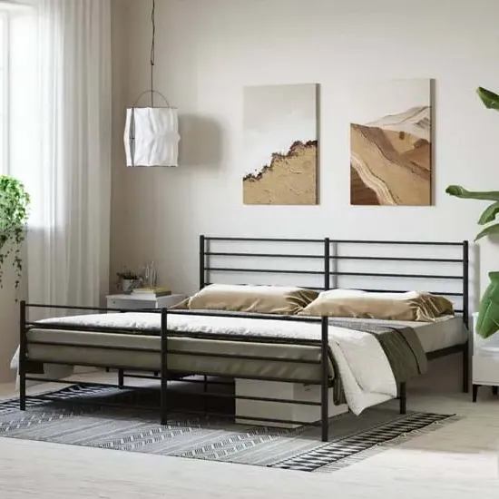 Eldon Super King Size Bed Frame - Black, Metal