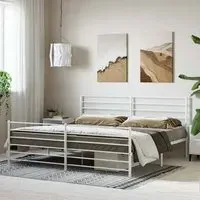 Eldon Super King Size Bed Frame - White, Metal