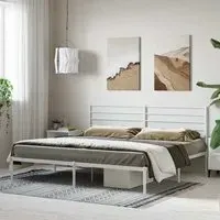 Eldon Super King Size Bed Frame - White, Metal