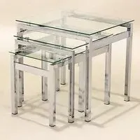 Eleanor Nest of 3 Tables - Clear, Glass