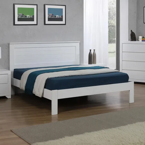 Electra King Size Bed Frame - White, MDF product