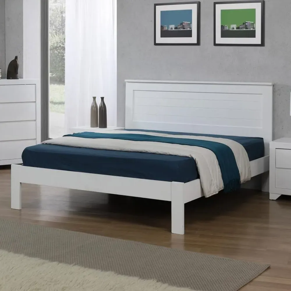 Electra Small Double Bed Frame - White, Wooden image