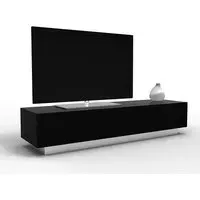 Elements Large TV Stand with 2 Glass Doors - Black, Wood