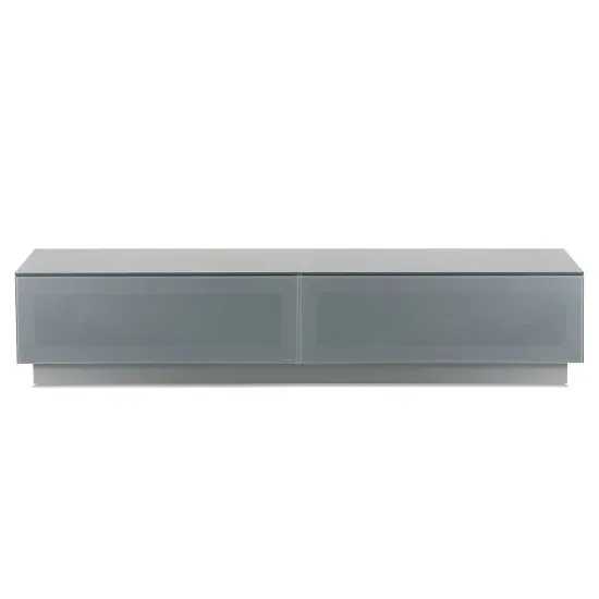 Elements Large TV Stand with 2 Glass Doors - Grey, Wood