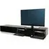Elements TV Stand with 3 Glass Doors - Black, Wood