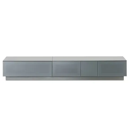 Elements TV Stand with 3 Glass Doors - Grey, Wood