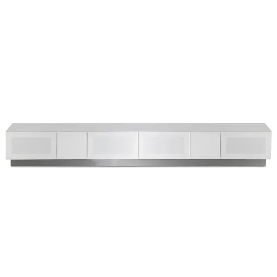 Elements TV Stand with 4 Glass Doors - White, Wood