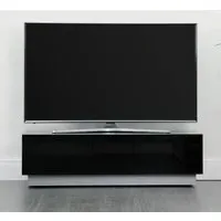 Elements TV Stand with Glass Door - Black, Wood