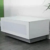 Elements TV Stand with Glass Door - White, Wood