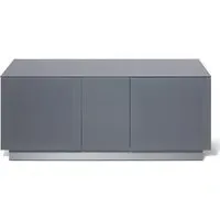 Elements XL TV Stand with 2 Glass Doors - Grey, Wood