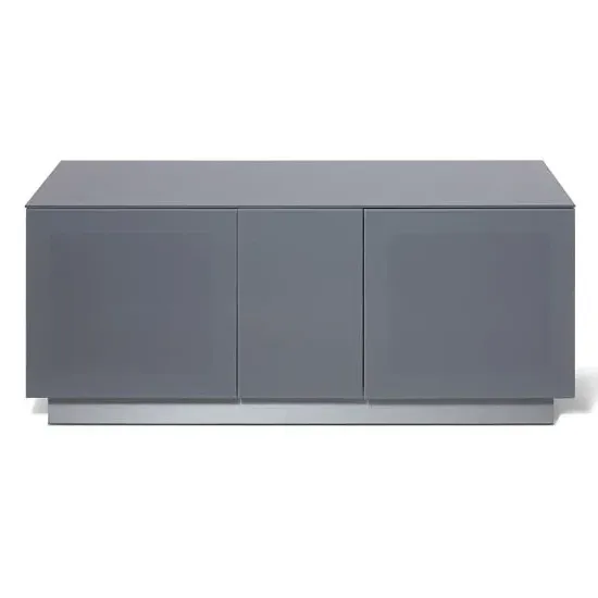 Elements XL TV Stand with 2 Glass Doors - Grey, Wood