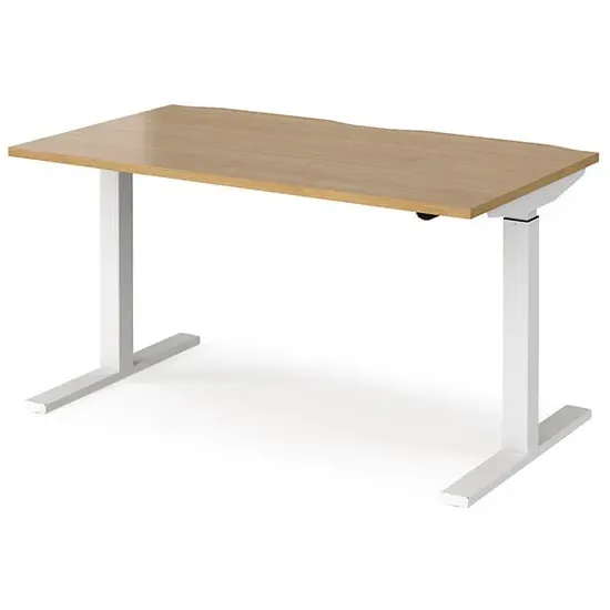 Elev Electric Height Adjustable Desk - Oak, MDF