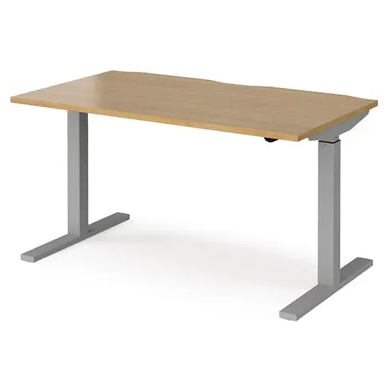 Elev Electric Height Adjustable Desk - Oak, MDF