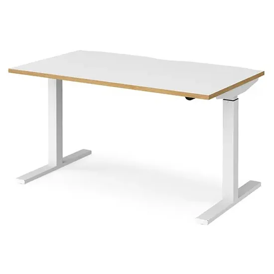 Elev Electric Height Adjustable Desk - White, MDF