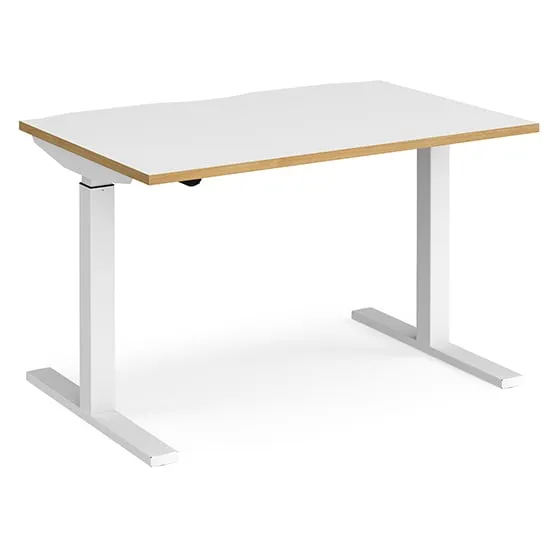 Elev Electric Height Adjustable Desk - White, Oak
