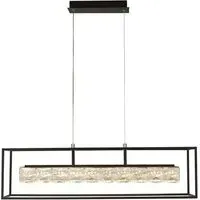 Elevator LED Crystal Glass Pendant Light - Black, Metal