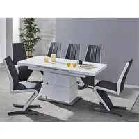 Elgin Convertible Dining Table with 6 Gia Chairs - Black