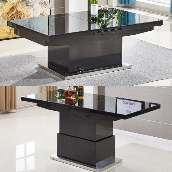 Elgin Extending Coffee to Dining Table - Black, Glass
