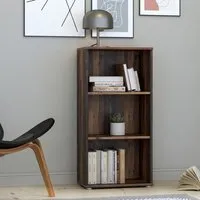 Elgin Narrow Bookcase with 3 Shelves - Vintage Oak, Wood alternate view