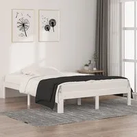 Eliada Double Bed Frame - White, Pine Wood