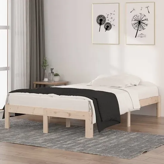 Eliada Small Double Bed Frame - Natural, Pine Wood