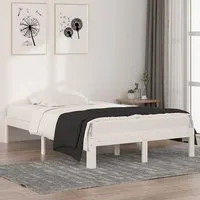Eliada Small Double Bed Frame - White, Pine Wood