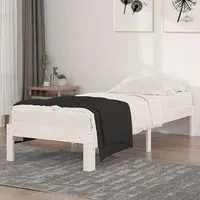 Eliada Small Single Bed Frame - White, Pine Wood
