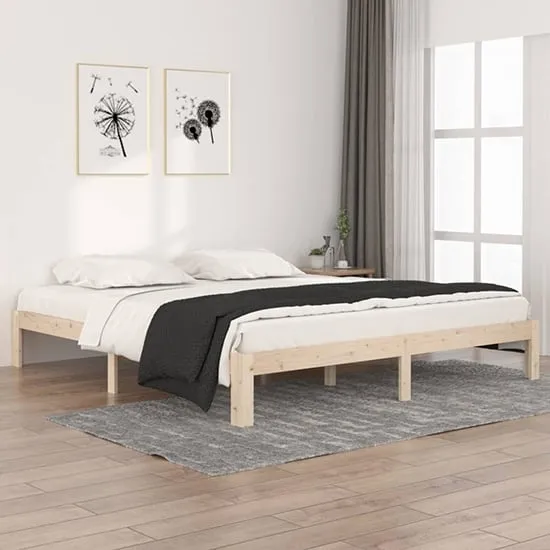 Eliada Super King Size Bed Frame - Natural, Pine Wood