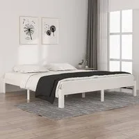 Eliada Super King Size Bed Frame - White, Pine Wood