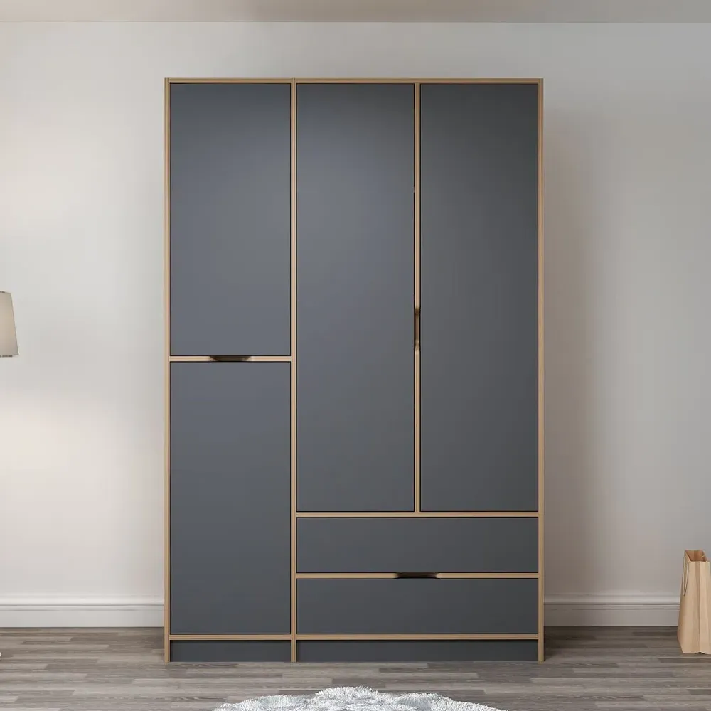 Elina 4-Door Wardrobe - Anthracite, Melamine Particle Board product
