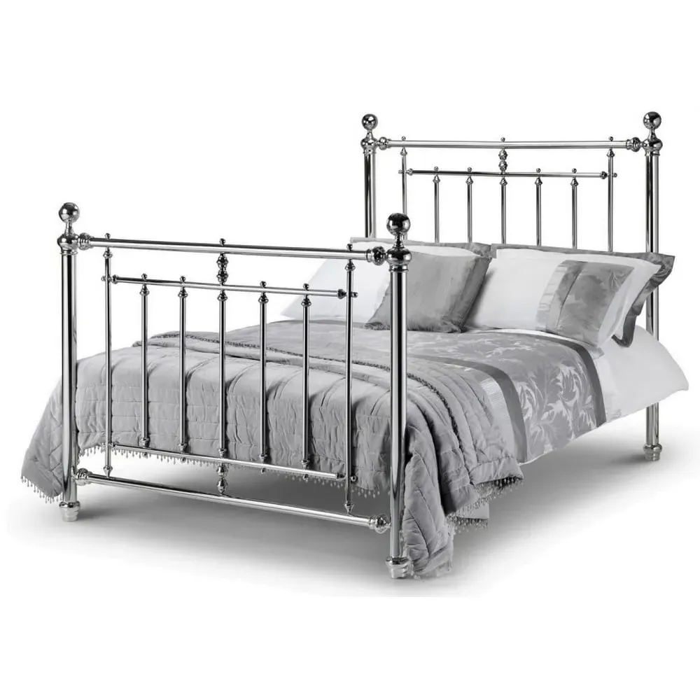 Eliot Double Bed Frame - Chrome, Metal