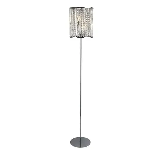 Elise 2 Light Floor Lamp with Crystal Drops - Chrome