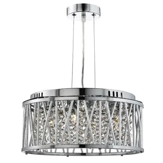 Elise 4 Light Ceiling Fitting with Crystal Drops - Chrome image