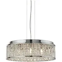 Elise 7 Light Ceiling Pendant with Crystal Drops - Chrome