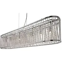 Elise 8 Light Crystal Bar Pendant Light - Chrome