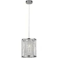 Elise Crystal Glass Pendant Light - Chrome