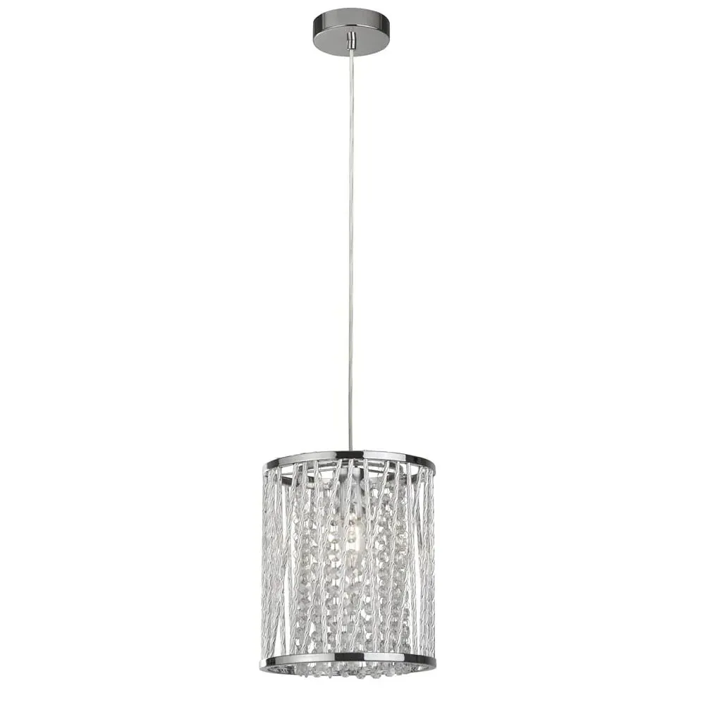 Elise Crystal Glass Pendant Light - Chrome image