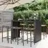 Elita 7 Piece Garden Bar Set - Black, Poly Rattan
